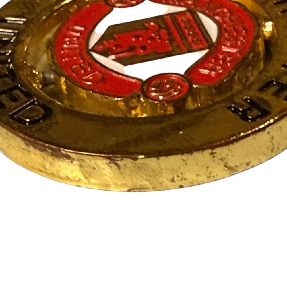Manchester United Keychain Round Gold Tone Spinning Team Crest